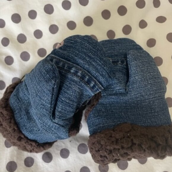 Kids' Jean Mittens With Embroidery - Picture 5 of 5